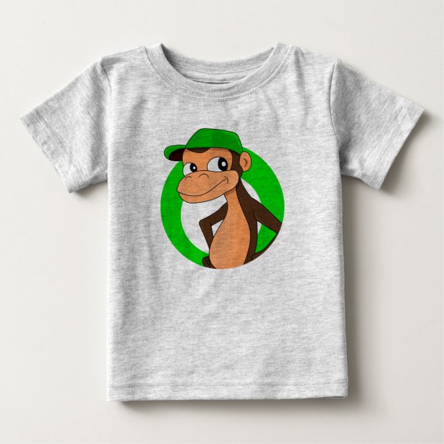 Chimp tecknad baby T-Shirt (Framsida)