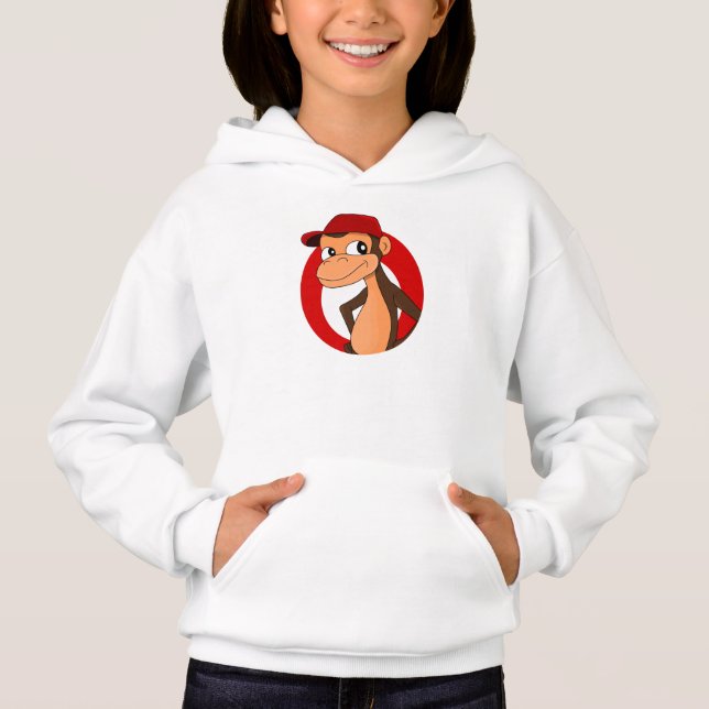 Chimp tecknad hoodie t shirt (Framsida)