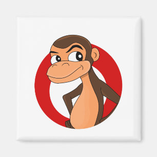 Chimp tecknad magnet