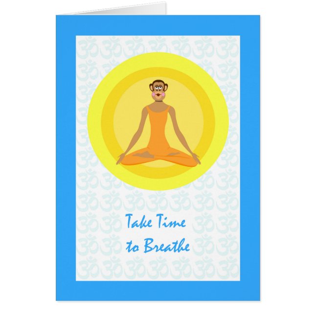 Chimp Yoga Pose, ta tid att andas Hälsningskort (Framsidan)