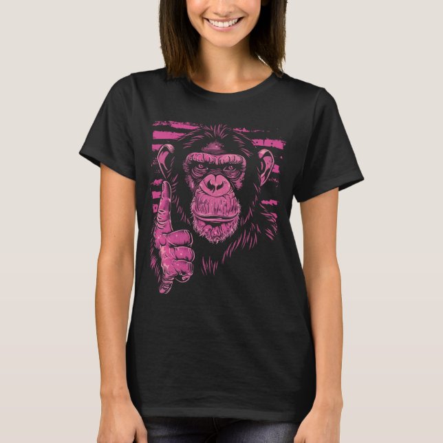 Chimpans på rosa t shirt (Framsida)