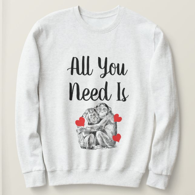 Chimpans par - allt du behöver t shirt (Design framsida)