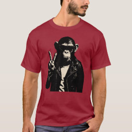 Chimpans Rebellsign Leather T Shirt