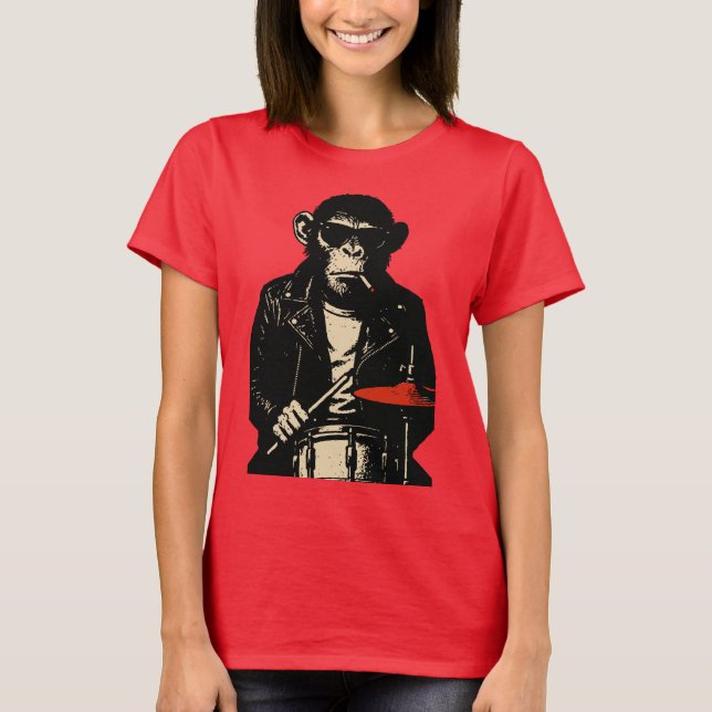 Chimpans Rebelltrumslagare T Shirt (Framsida)