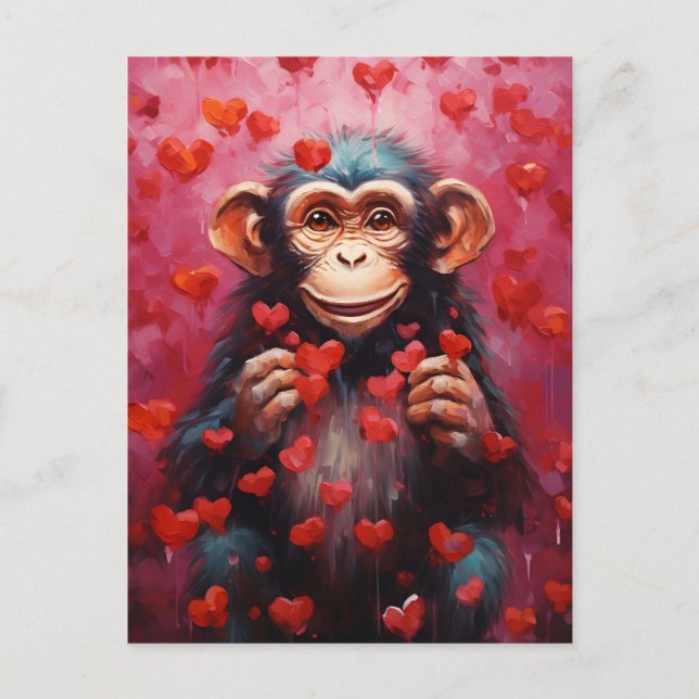 Chimpans valentine vykort (Framsida)