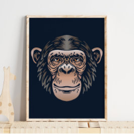 Chimpanzans African Print | Utskrift av chimpanzan Poster