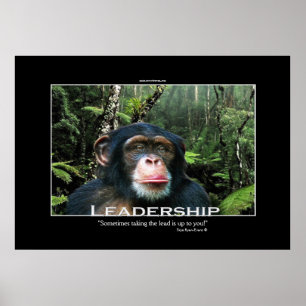 Chimpanzans LEADERSHIP Motivational Art Poster