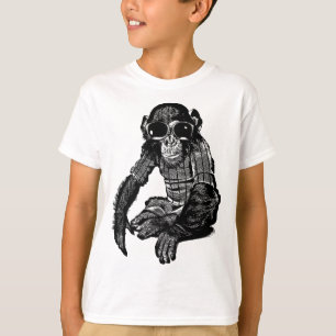 Chimpanzans Monkey Wearing sol Glass Original Art T Shirt