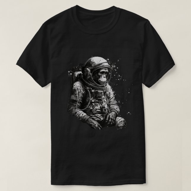Chimpanzans Space Astronaut Travel Monkey Vintage  T Shirt (Design framsida)