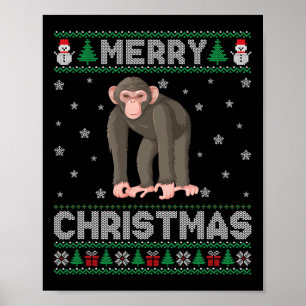 Chimpanzant Animal Manar Women Kids Ugly jul Sw Poster
