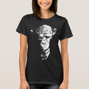 Chimpanzant tänker på Coola av apa med Ape-chimp T Shirt