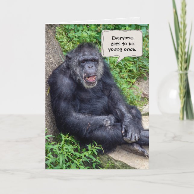 Chimpanzas födelsedag, ålderdom kort (Framsida)