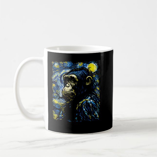 Chimpanzee Älskare Gift Art Kaffemugg (Vänster)