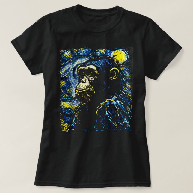 Chimpanzee Älskare Gift Art T Shirt (Design framsida)
