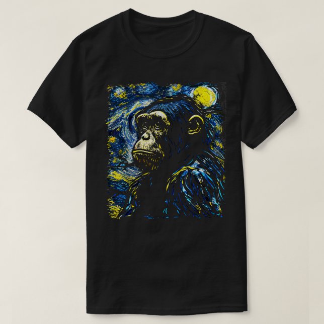 Chimpanzee Älskare Gift Art T Shirt (Design framsida)