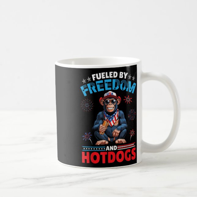Chimpanzee America underblåst av Freedom and Hotdo Kaffemugg (Höger)