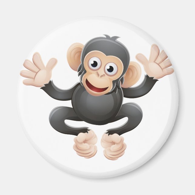 Chimpanzee Animal Tecknade figurer Magnet (Framsidan)