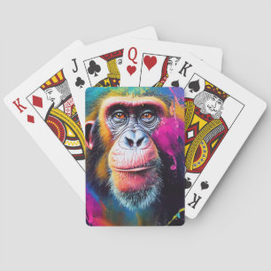 Chimpanzee Ape Animal Discovery Äventyr Natature Casinokort
