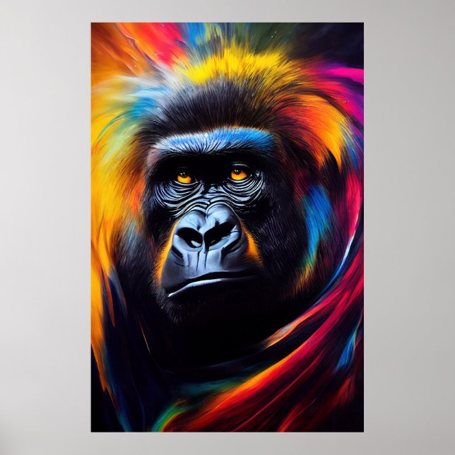 Chimpanzee Ape Animal Discovery Äventyr Natature Poster (Framsidan)