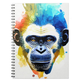 Chimpanzee Ape Vild Natur Animal Färg Art Pain Anteckningsbok