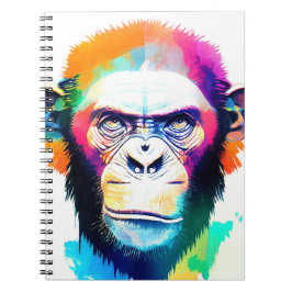 Chimpanzee Ape Vild Natur Animal Färg Art Pain Anteckningsbok