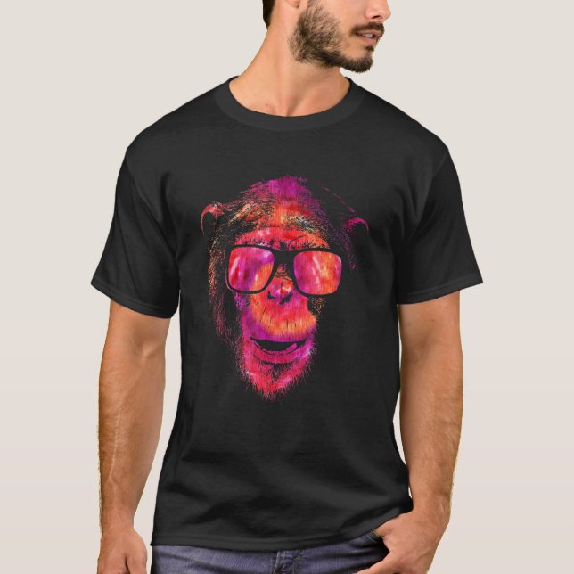 Chimpanzee Ape Wildlife Animal Zoo Monkey T Shirt (Framsida)
