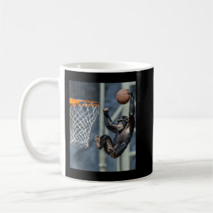 Chimpanzee Basketball Monkey Funny Graphic Kaffemugg