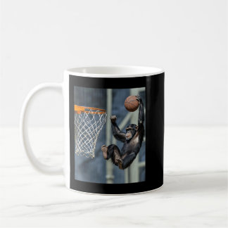 Chimpanzee Basketball Monkey Funny Graphic Kaffemugg