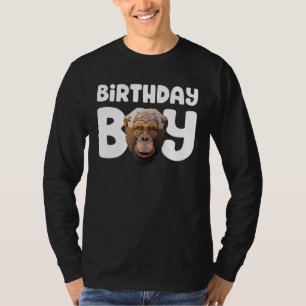 Chimpanzee Birthday Boy Party Kids Boys Chimpanzee T Shirt