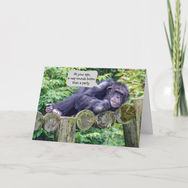Chimpanzee Birthday Humor Kort (Framsida)