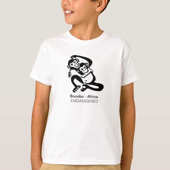 Chimpanzee - BONOBO - Riktad animalisk grafik T Shirt (Framsida)