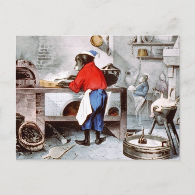 Chimpanzee Chef Vykort (Framsida)