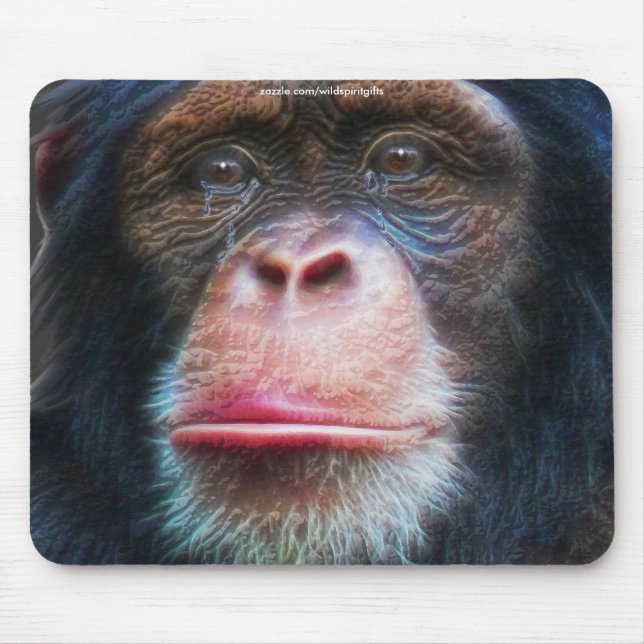 Chimpanzee Conservation Wildlife Art Mousepad Musmatta (Framsidan)