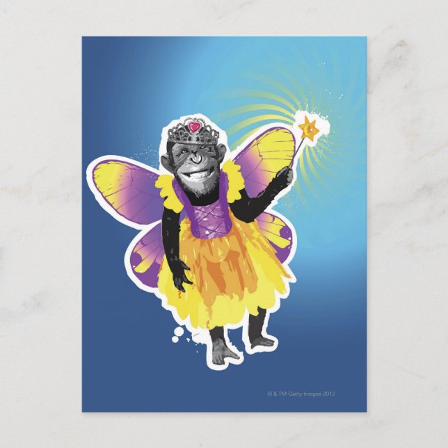 Chimpanzee Fairy Vykort (Framsida)