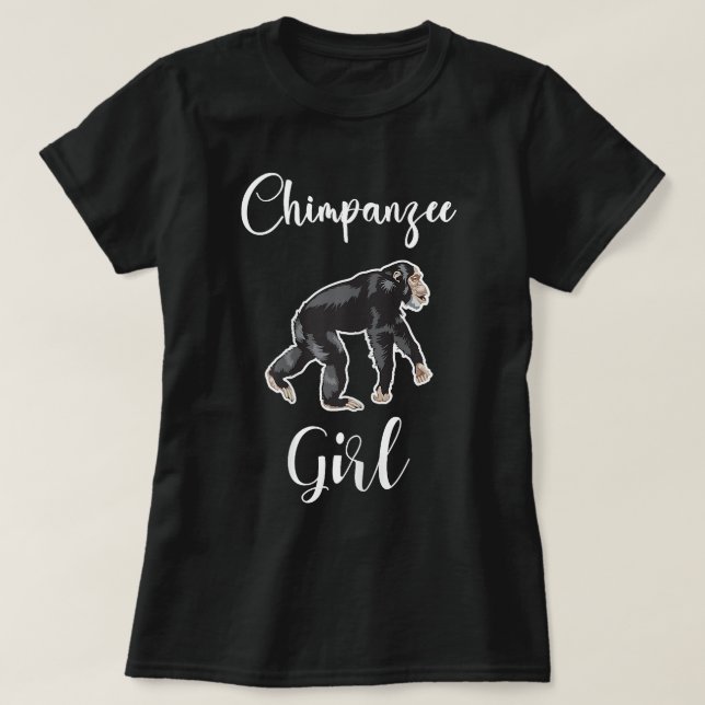 Chimpanzee Girl Monkey Chimpanzee Älskare I Kärlek T Shirt (Design framsida)