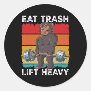 Chimpanzee Gym Weight Training Eat Sopor Hiss Heav Runt Klistermärke