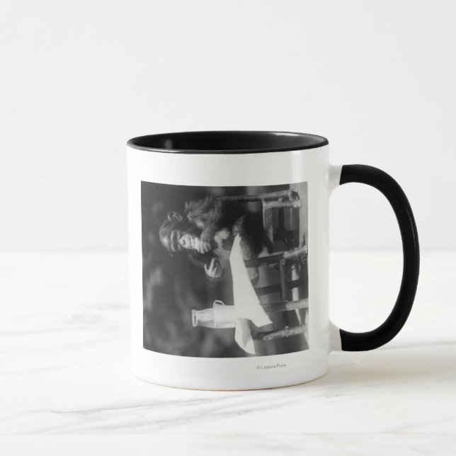 Chimpanzee i Bord vid nationalparken Mugg (Höger)