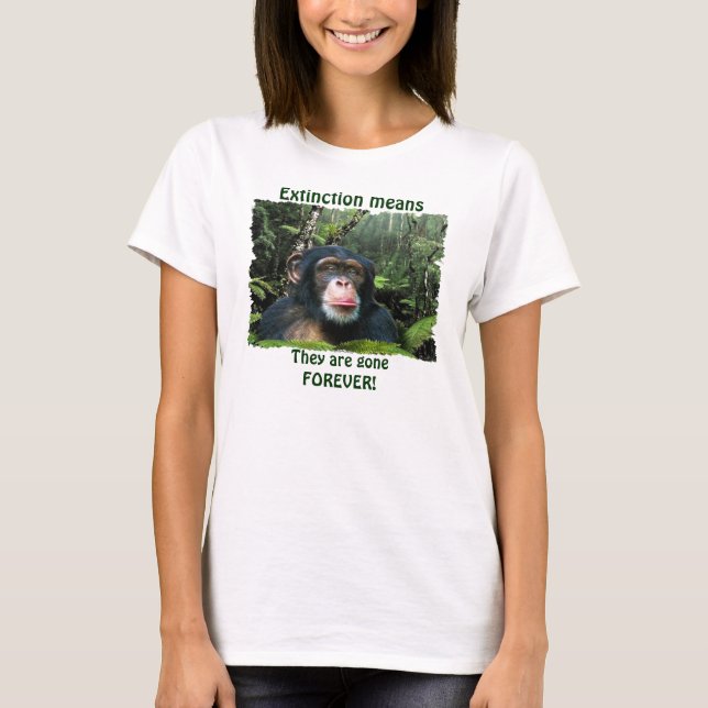 CHIMPANZEE II Wildlife Art & Dikt Dam Shirt Tröja (Framsida)