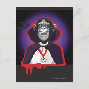 Chimpanzee in Dracula Costume Vykort