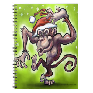 Chimpanzee-jul Anteckningsbok Med Spiral