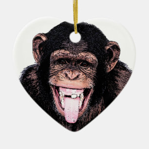Chimpanzee Julgransprydnad Keramik