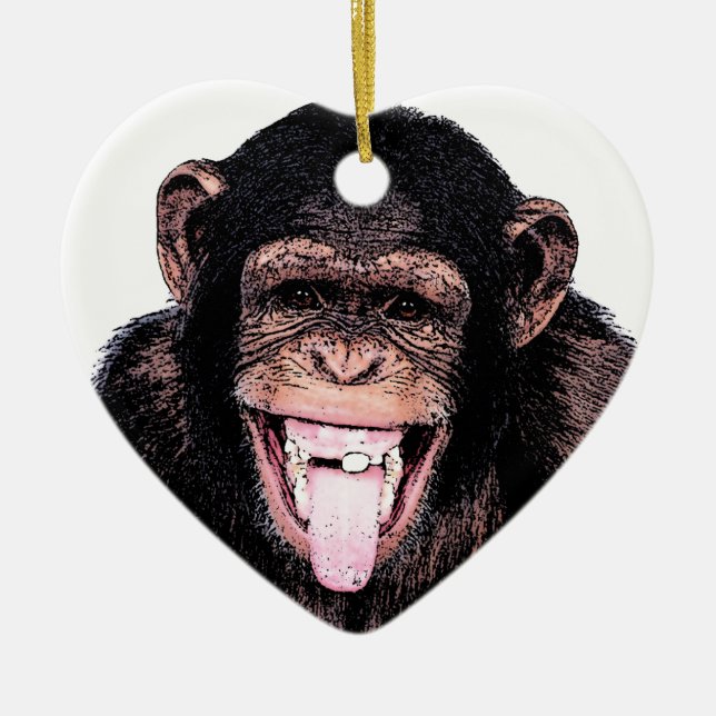 Chimpanzee Julgransprydnad Keramik (Framsidan)