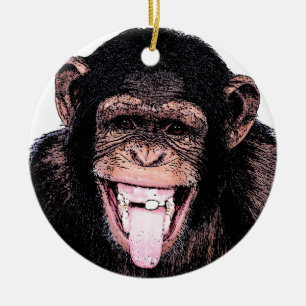 Chimpanzee Julgransprydnad Keramik