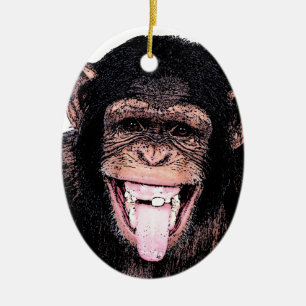 Chimpanzee Julgransprydnad Keramik
