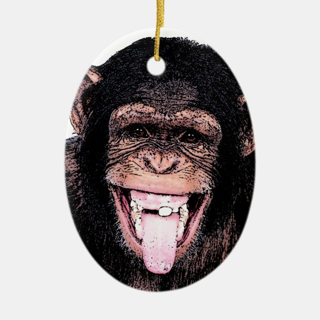Chimpanzee Julgransprydnad Keramik (Framsidan)