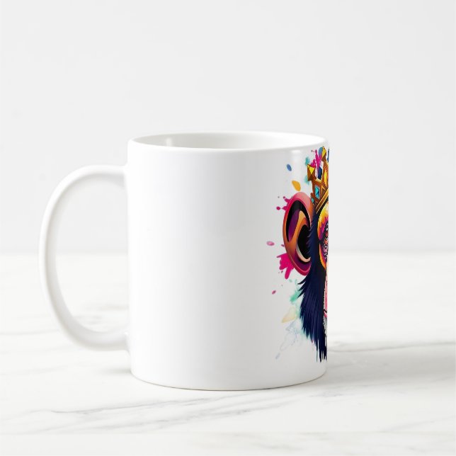 Chimpanzee Kung Krona Tee Kaffemugg (Vänster)