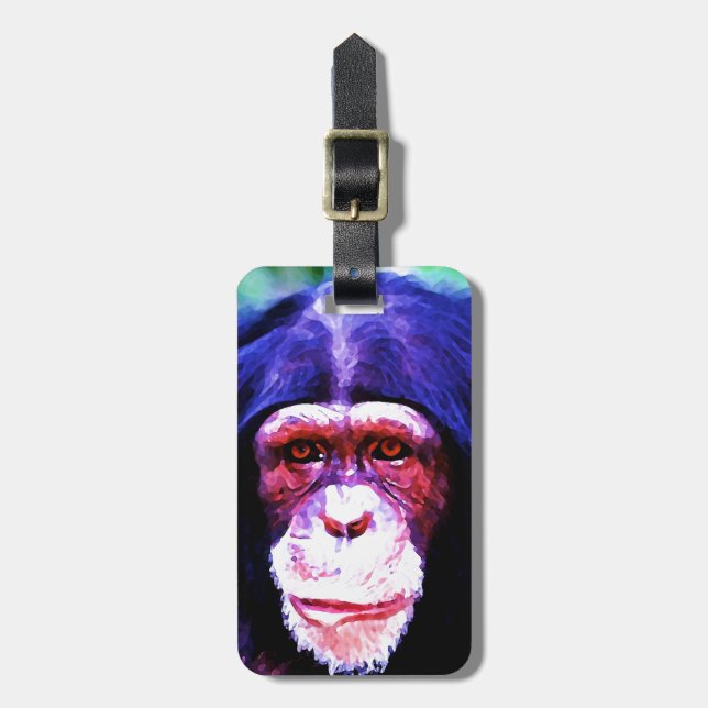 Chimpanzee Luggage Taggs Bagagebricka (Vertikal Framsida)