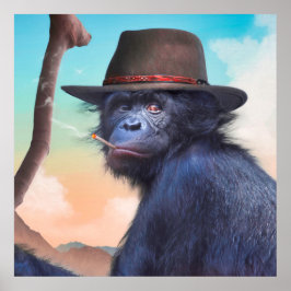 CHIMPANZEE MONKEY CHIMPIANNA JONES POSTER