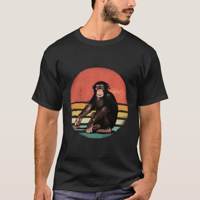 Chimpanzee Monkey Vild Forest Animal T Shirt (Framsida)