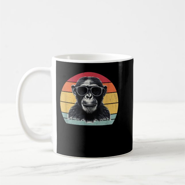 Chimpanzee Monkey Vintage Chimp Monkey Chimpanzee Kaffemugg (Vänster)